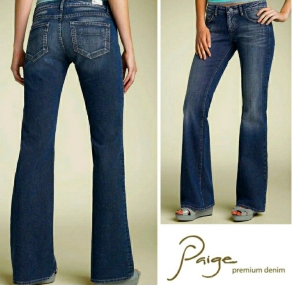 PAIGE Benedict Canyon Low rise Dark Blue Boot Cut Jeans